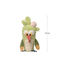 ASTM 인증 독특한 녹색 긴 부리 새 인형 부드럽고 피부 친화적인 미적적이고 못생긴 귀여운 재미있는 새 봉제 장난감
