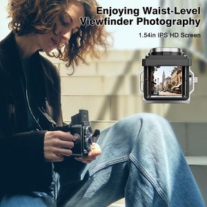 Mini appareil photo numérique vintage portable style TLR, rétro, compact, petit format <span class=keywords><strong>de</strong></span> poche, vidéo 1080P FHD, 12MP, vlog, optique - Product Image 2