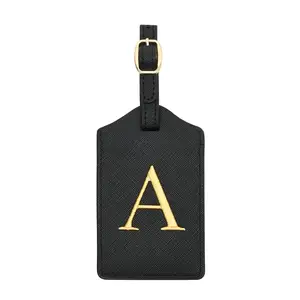Sublimation Character Travel Airplane Portable Genuine Leather Waterproof Cruise Luggage Holder Tag Cover With Initial