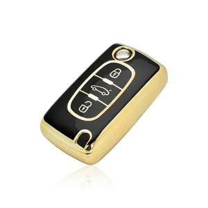 Accessoires de voiture Flip Case TPU Car Key Cover Keyless Key Fob Protector Convient pour <span class=keywords><strong>Peugeot</strong></span> Citroen - Product Image 1