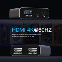 Carte de capture Sarafox 4K pour le streaming, la capture vidéo HD pour les jeux 1080p 60fps, latence nulle pour PS5, Xbox, Switch, OBS, PC, Mac