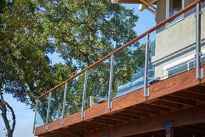 Balustrade en verre en alliage d'aluminium sur mesure avec poteaux carrés pour rampe d'<span class=keywords><strong>escalier</strong></span> de <span class=keywords><strong>maison</strong></span> résidentielle moderne - Product Image 4