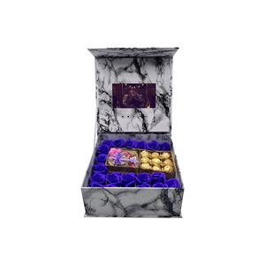 Cajas de chocolate de regalo de mármol personalizadas de 7 pulgadas con almacenamiento de pantalla de vídeo led - Product Image 2