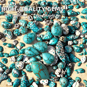 Высокое качество, ограненный по индивидуальному заказу, Груша и овальный, свободный кабошон, зеленые бирюзовые драгоценные камни, блестящие и овальные зеленые натуральные камни, оптовая продажа - Product Image 2