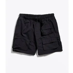 custom mens summer casual  elastic waist nylon cargo shorts