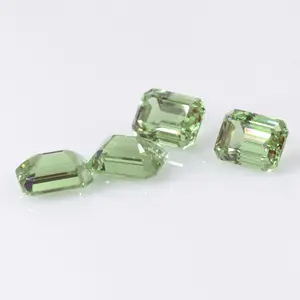 Factory Wholesale Emerald Cut Czochralski Grown Yttrium Aluminium Garnet YAG Stones Olive Green YAG For Jewelry