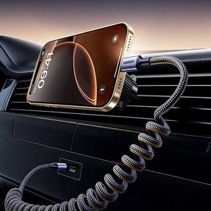 Câble de charge rapide rétractable UGREEN USB-A vers USB-C 20W pour appareils CarPlay et Android – Câble de synchronisation de données tressé de 1,5 m - Product Image 3