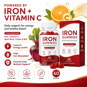 Gomitas <span class=keywords><strong>de</strong></span> Hierro para Mujeres, 18 mg con Folato y Vitamina B12 para el <span class=keywords><strong>Embarazo</strong></span> y el Soporte Menstrual, OEM - Product Image 2