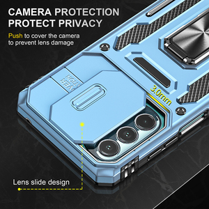 Funda de teléfono con soporte de anillo magnético con protector de cámara de ventana deslizante para Motorola <span class=keywords><strong>Moto</strong></span> G53/EDGE 30 Ultra 5G EDGE 40 funda móvil - Product Image 4