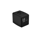 Adaptador de Enchufe Internacional con 2 Puertos USB y 2 Puertos Tipo-C, Adaptador de Viaje Todo en Uno, Cargador Mundial para EE. UU., UE, Reino Unido y Australia