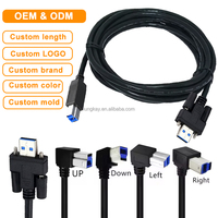 Câble USB 3.0 A vers B à visser, longueur personnalisée 1M 2M 3M, câble USB B à montage sur panneau, OEM ODM pour usage industriel/bureau