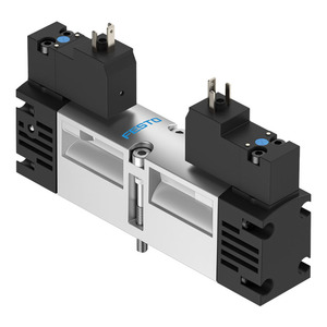 โซลินอยด์วาล์วนิวเมติกแบบสองทางห้าทาง ดีซี 24 โวลต์ ชนิดไพล็อต ตัวเรือนอะลูมิเนียมหล่อขึ้นรูป สำหรับน้ำและอากาศ 0-10 บาร์ - Product Image 2