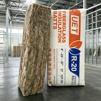Isolation en laine de verre écologique marron certifiée ISO 14001 9001, résistance thermique R19, 6,25'', disponible en OEM