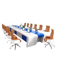 Table de discussion professionnelle haut de gamme avec port USB et prise de courant intégrée pour bureau d'entreprise