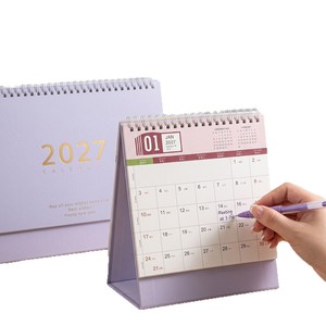 วัฒนธรรมจื่อหยิน 2027 ปฏิทินตั้งโต๊ะ 12 เดือนสีโมรันดีวางแผนรายเดือนตัวติดตามงานออแกไนเซอร์สำนักงาน - Product Image 2