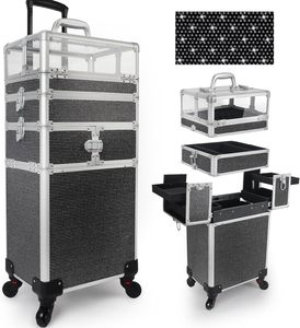 Valigia Professionale per Trucco con Ruote, Personalizzabile OEM/ODM, Resistente alla Polvere, Capacità 15L, Organizer da Viaggio per Unghie - Product Image 1