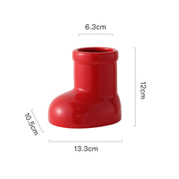 Vase en céramique rouge de style INS, haute qualité, grande valeur esthétique, ornement rouge et vert, cadeau de Noël