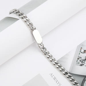 Pulsera de Cadena Curva, Accesorios de Moda Estilo Hip-Hop, Acabado Pulido de Alta Calidad, No se Desvanece, Certificación CE, Joyería para Hombre, Regalo - Product Image 3