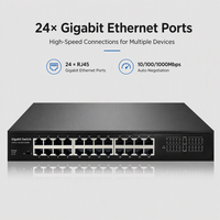 Switch Jaringan Gigabit 24 Port 10/100/1000Mbps Full Duplex Ethernet dengan Dukungan VLAN untuk CCTV