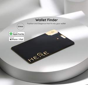 Traqueur GPS intelligent et localisateur trouver mon étiquette 0.9mm détecteur de portefeuille Bluetooth GPS Tracker Navigation et GPS MFI étanche dans le monde entier réel - Product Image 1