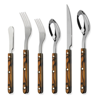 Ensembles de couverts de luxe en acier inoxydable de haute qualité Nouveaux couverts de mariage avec manche en ABS comprenant un couteau à steak Cuillère Fourchette