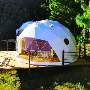 Precios de Fábrica, Tienda de Campaña Domo Geodésica de Lujo Moderna Personalizada de PVC para las Cuatro Estaciones, con Cortina Naranja para Campamento Safari - Product Image 5