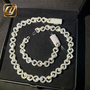 Sterling Silver 925 Hip Hop Pass Diamond Tester Hip Hop Jewelry 15MM VVS Moissanite Diamond <b>Iced</b> <b>Out</b> Cuban Link <b>Chain</b> Necklace - Product Image 5