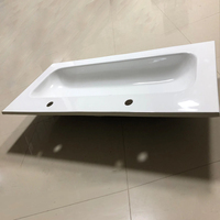 Lavabo double vasque à bord fin, de luxe, pour meuble de salle de bain, pour cabine publique, pour hôtel, coloré, artisanal