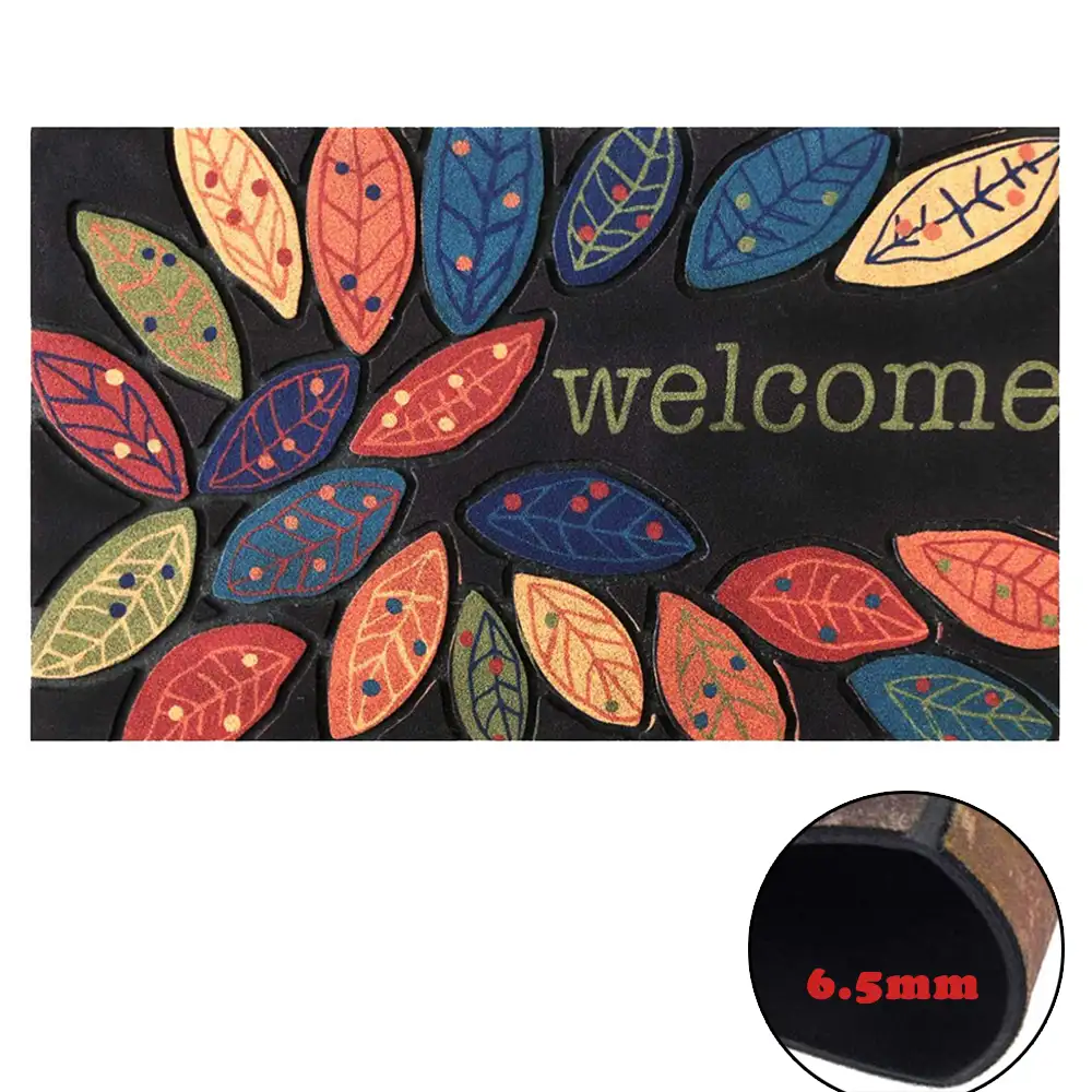 High Quality 6.5mm Rubber Backed Customized Sublimation Printed Flocked Floormats Door Mat Welcome Mats For Home Front Door