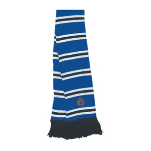 布鲁格足球俱乐部足球球迷条纹双针织围巾图案，带刺绣标志