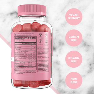 סוכריות גומי אורגניות לקטו ACV לירידה במשקל ובטן שטוחה, תווית פרטית של יצרן ציוד מקורי, 1000 מ\\\"ג חומץ תפוחים, עם ויטמין B - Product Image 2