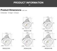 Spots LED encastrés à angle réglable 7W 3500K-6000K CCT, angles de faisceau multiples (15-60°), éclairage pour maison et bureau, certifié CE RoHS