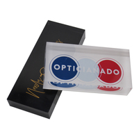 Bloc de présentation en acrylique personnalisé, bloc rectangulaire en lucite solide, logo imprimé, socle de présentation de produits de vente au détail, présentoir de marque pour comptoir