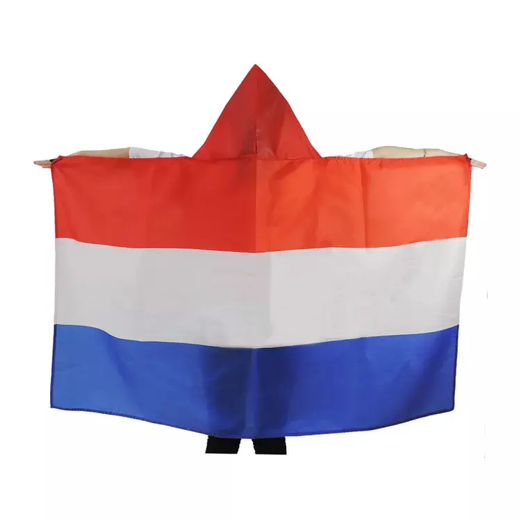 Envío rápido logotipo personalizado 3X5FT poliéster impresión Digital banderas del Cuerpo Nacional ventilador de fútbol Francia cuerpo capa bandera con capucha