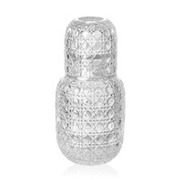 Bouteille de jus horizontale en verre, design élégant, style vintage, avec motif de fleurs de pommier, pour thé ou eau froide
