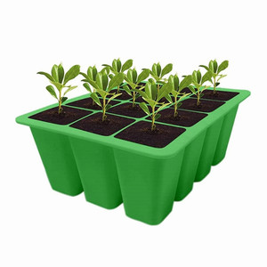 Plateaux de semis en silicone réutilisables avec couvercles pour la germination des fleurs et des herbes, et la germination des graines - Product Image 1