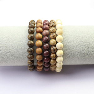 Bracciali all'ingrosso con perle di legno di wengé e sandalo naturali, profumati e aromatici, da uomo, 6mm 8mm 10mm 12mm - Product Image 2