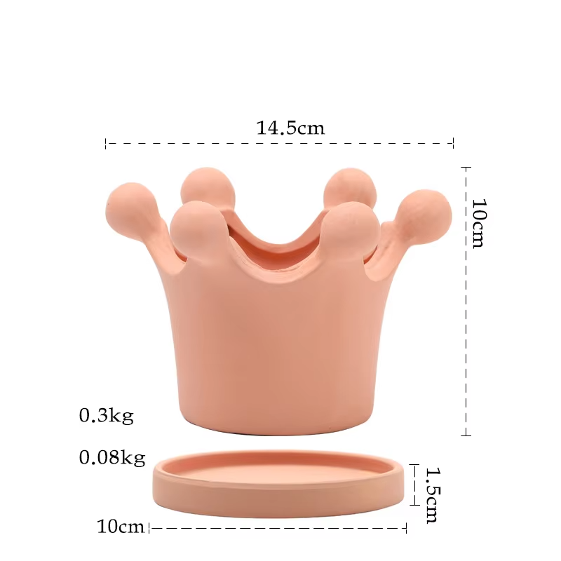 Petite couronne en poterie rouge 14,5cm