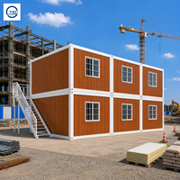 Maison conteneur modulaire préfabriquée à deux étages, grande taille, en acier, étanche, finition grain de bois moderne, la plus vendue