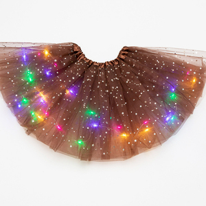 Mode LED lumière rougeoyante enfants filles princesse <span class=keywords><strong>Tutu</strong></span> jupes néon coloré couches Tulle Ballet danse robe courte fête lumineuse - Product Image 5