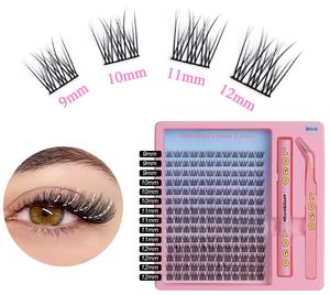 HQ Mixed Proc Discount Custom 9~16mm Handmade Segment Synthetic Hair Lashes DIY Box Lash Cluster Kit Private Label Eyelash - Product Image 1