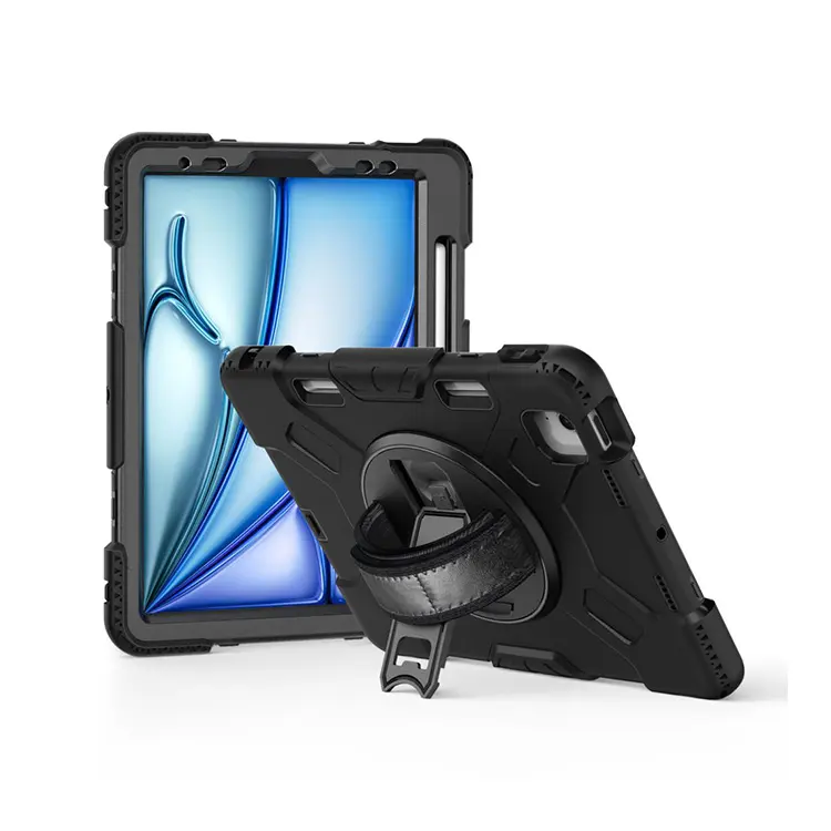 [Ipad 공기 6 용] 360 보호 충격 방지 헤비 듀티 견고한 보호 태블릿 ipad 케이스 Ipad 공기 6 세대 11 인치 M2 2024