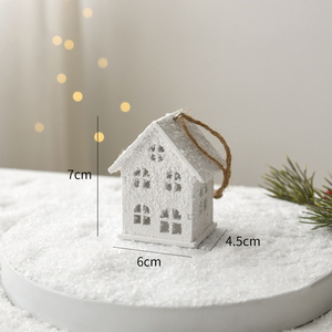 Ornamento dell'albero di natale festa festa festa piccola casa bianca ciondolo per decorazioni - Product Image 6