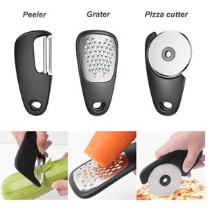 Utensilios de Cocina Apilables al por Mayor, Juego de 6 Piezas: Rallador de Melón, Cortador de Hierbas, Abridor de Ajos, Cortador de Queso y Pizza - Product Image 4