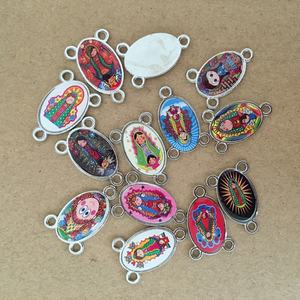 3 furos liga de zinco rosário centro oval bebê virgem de ganalupe - Product Image 6