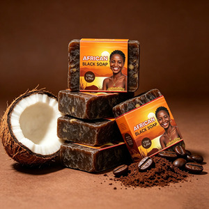 Organic African Black <b>Soap</b> 150g Handmade Face Body Cleanser For Acne Dark Spots Skin Care - Product Image 2
