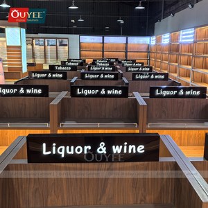 Rượu rượu rượu Kệ nhiệm vụ miễn phí cửa hàng đồ đạc rượu vang chai hiển thị giá Whisky Tủ rượu truy cập bằng gỗ Cửa hàng rượu hiển thị - Product Image 6