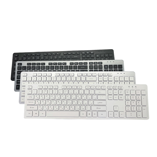 New Hot Selling KW-103P Super Slim 2.4G Wireless Membrane Keyboard 104 Keys USB Ergonomics Excellent for Office Use OEM Brands