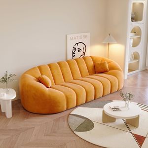 Shell <b>Sofa</b> Cream Colored Velvet Tufted Design Modern Living Room Furniture - Product Image 1