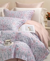Parures de lit 4 pièces les plus vendues, douces, respirantes et respectueuses de la peau, avec motifs floraux 3D élégants, housses de couette en gros
